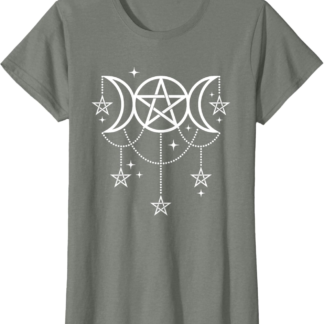 3 Moon Goddess Pentacle Pagan Wiccan Icon T-Shirt