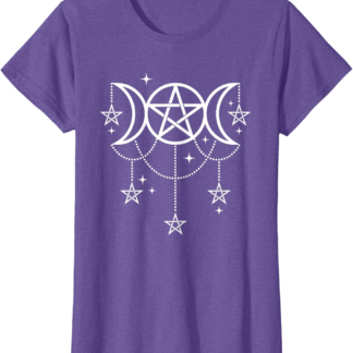 3 Moon Goddess Pentacle Pagan Wiccan Icon T-Shirt