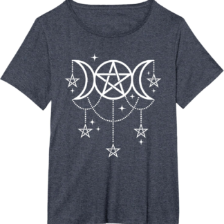 3 Moon Goddess Pentacle Pagan Wiccan Icon T-Shirt