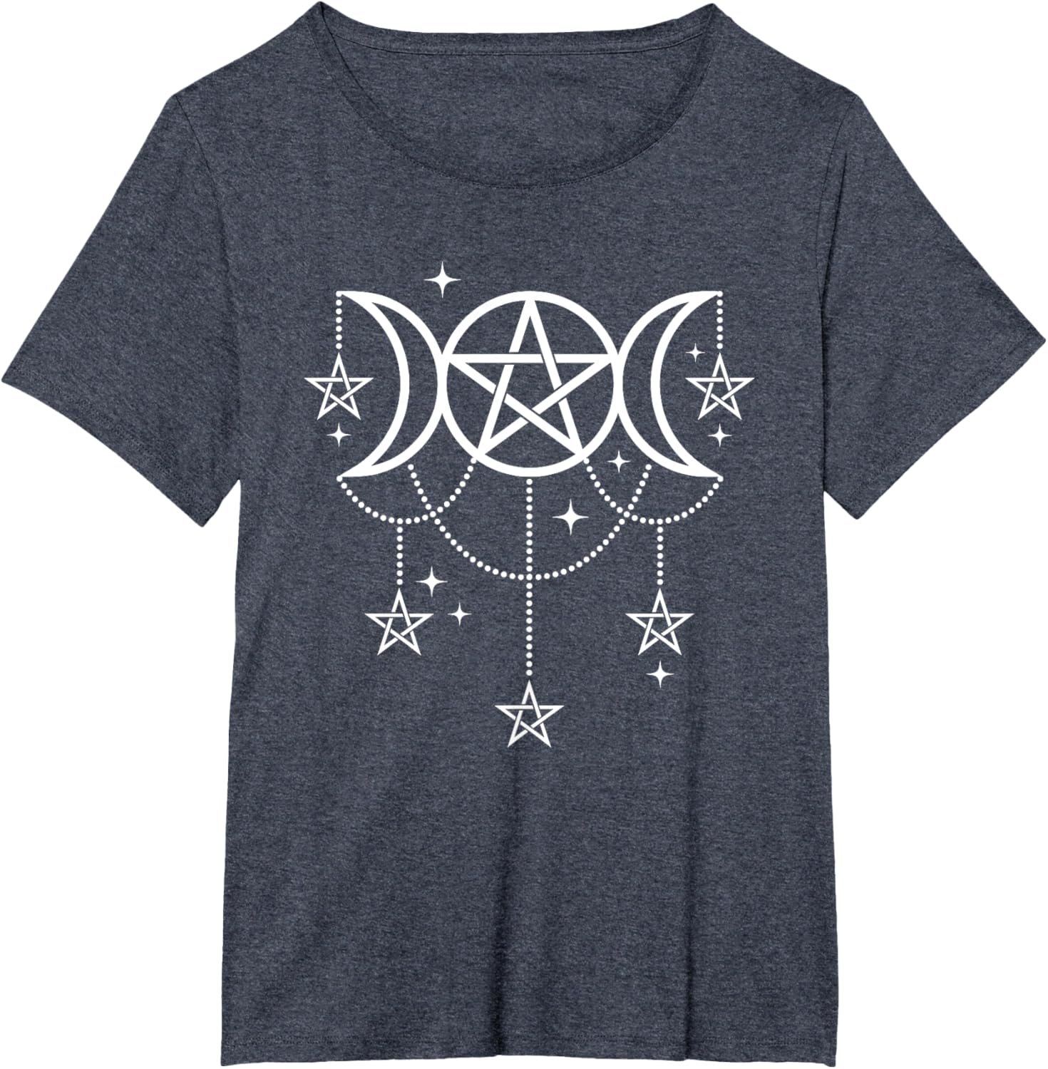 3 Moon Goddess Pentacle Pagan Wiccan Icon T-Shirt - lunas-mystic-emporium.com 3 Moon Goddess Pentacle Pagan Wiccan Icon T-Shirt