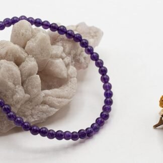 4mm Smooth Round Amethyst Stretch Bracelets in Various Sizes (6.5, 7, 7.5, 8 Inches)