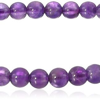 4mm Smooth Round Amethyst Stretch Bracelets in Various Sizes (6.5, 7, 7.5, 8 Inches)