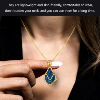 6 Pcs Crystal Necklace Holder Adjustable Empty Stone Holder Necklace Crystal Holder Boho Handmade Cord Cage for Women Men