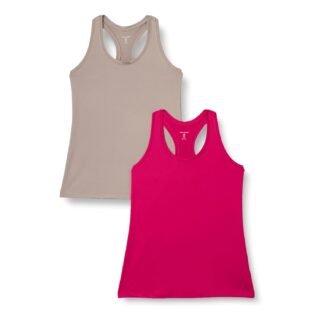 Amazon Essentials Women's Active Workout Quick Dry Tech Stretch Racerback Tank Top (Available in Plus Size), Multipacks