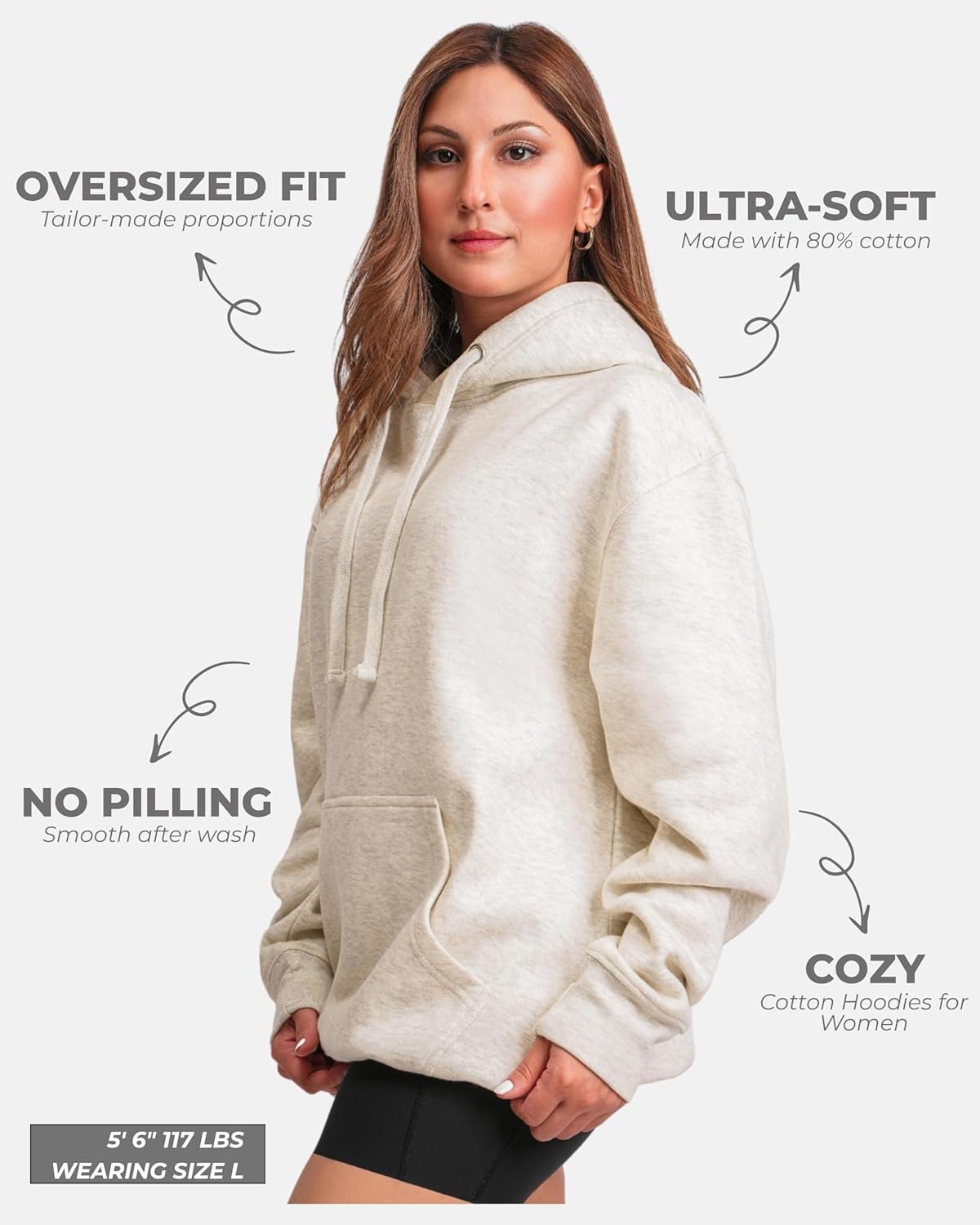 Aons High Natural Cotton Blend Hoodies For Women More Breathable Appealing Modern Fit Sweatshirt Sweaters - lunas-mystic-emporium.com Aon's High Natural Cotton Blend Hoodies For Women: More Breathable & Appealing Modern Fit Sweatshirt Sweaters