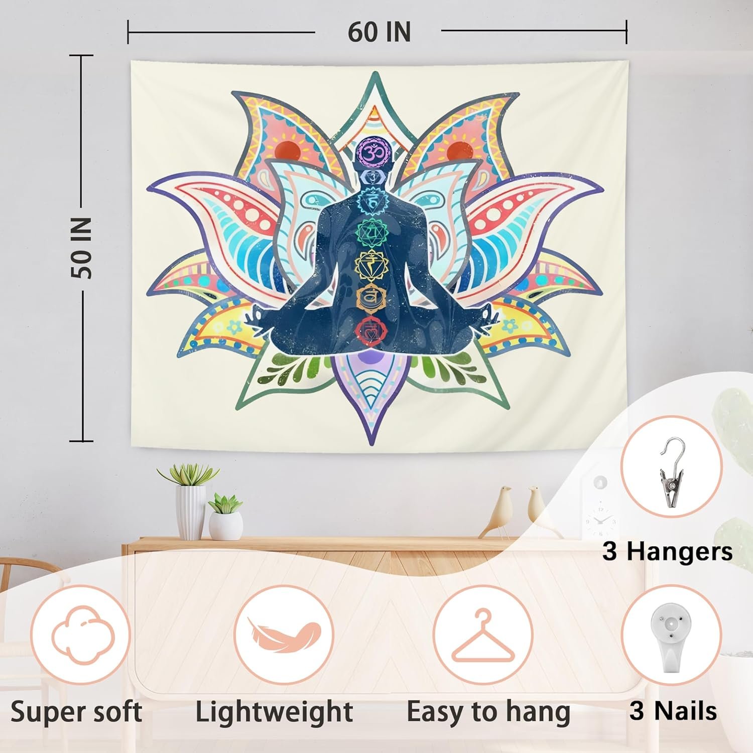 AQYIP Seven Chakra Yoga Meditation Tapestry Wall Hanging Colorful Mandala Indian Hippie Chakra Tapestry Decorative Wall Blanket Decor for Meditation Yoga Zen Room Bedroom - lunas-mystic-emporium.com AQYIP Seven Chakra Yoga Meditation Tapestry Wall Hanging, Colorful Mandala Indian Hippie Chakra Tapestry Decorative Wall Blanket Decor for Meditation Yoga Zen Room Bedroom,...