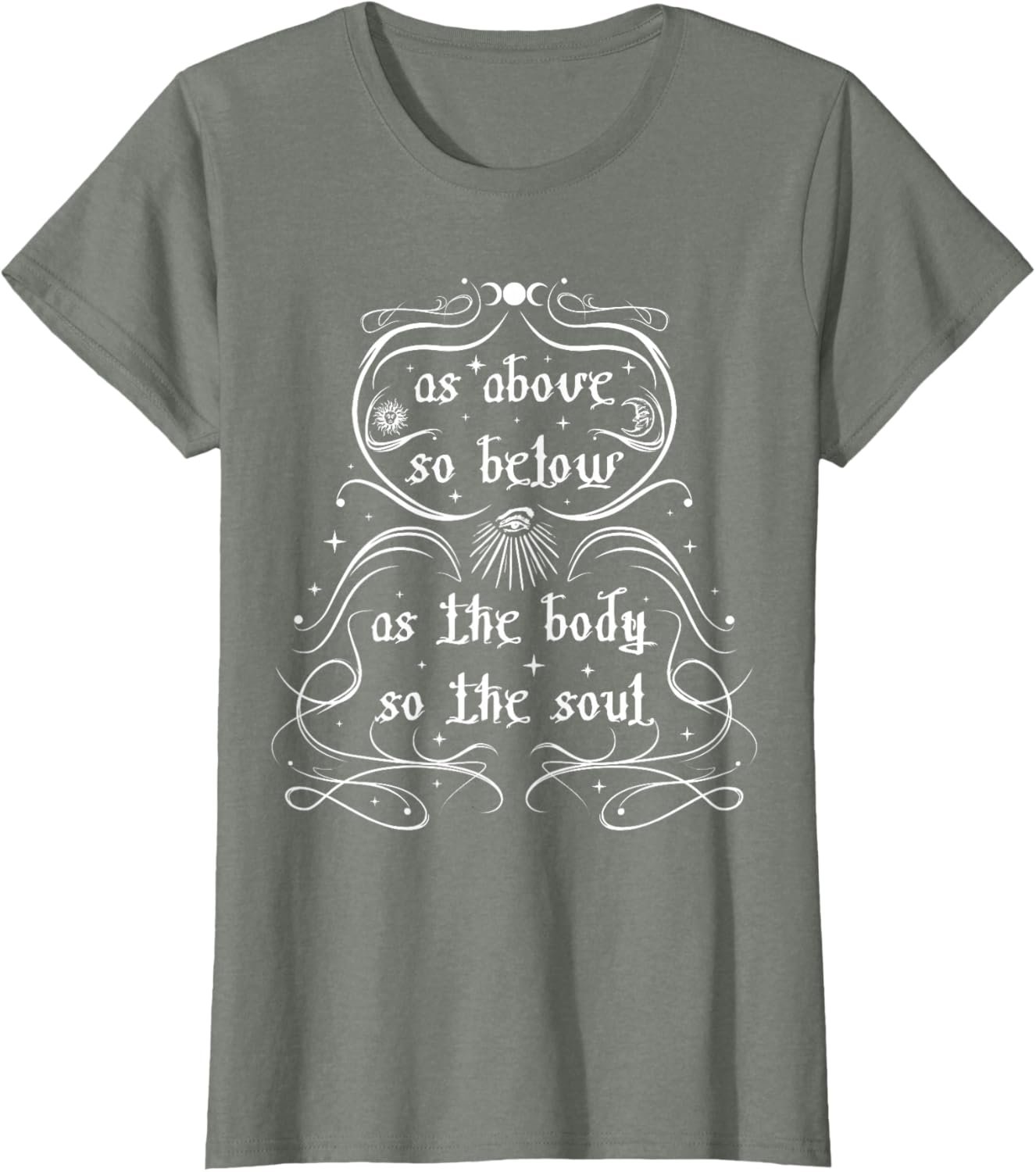 As Above So Below - Wiccan Pagan Moon Sun Eye Women Men T-Shirt - lunas-mystic-emporium.com As Above So Below - Wiccan Pagan Moon Sun Eye Women Men T-Shirt