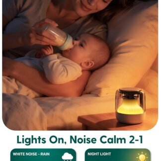 Babelio Pocket Glow White Noise Sound Machine - Upgraded 7 Color Night Lights, 20 Non-Looping Sounds, Timer & Memory Function, Portable for Adults & Babies, New Black