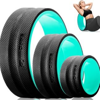 Back Roller Wheel for Back Pain – 3-Pack Yoga Wheel Set for Deep Tissue Massage, Stretching & Posture Support – EVA Foam Back Stretcher – Supports Up to 500lbs