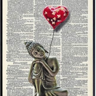 Banksy Wall Art - Zen Buddhism Graffiti Broken Heart Balloon - Buddha Statue - Home, Meditation Room or Spa Decor - Funny Urban Poster or New Age Gift for Women, Street Art Fans...