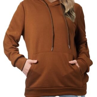 Barlver Women's Casual Hoodies Long Sleeve Sweatshirts Cowl Neck Drawstring Hooded Pullover Top with Pockets