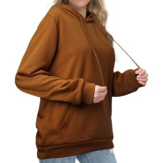 Barlver Women's Casual Hoodies Long Sleeve Sweatshirts Cowl Neck Drawstring Hooded Pullover Top with Pockets