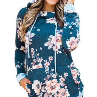 Barlver Women's Casual Hoodies Long Sleeve Sweatshirts Cowl Neck Drawstring Hooded Pullover Top with Pockets