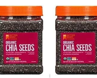Better Body Foods, Organic Chia Seeds with Calcium, Iron, Potassium, 5350mg Omega-3s, Non-GMO and Gluten Free | Add Omega 3 Protein to Salad, Smoothie, Oatmeal Acai Bowl | Pack...