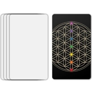 Blank Oracle Tarot Cards with Printed Back Design (Box of 80 Cards) - 2.75 inches x 4.75 inches - Chakra Flower of Life Edition