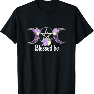 Blessed Be with pentagram, triple moon, witch wiccan T-Shirt