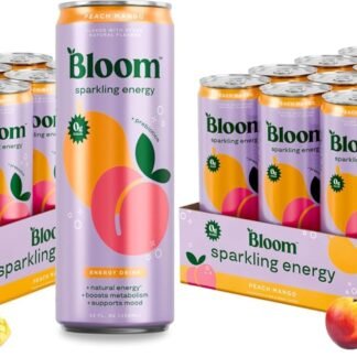 Bloom Nutrition Sparkling Energy Drink - Apple/ Glacier Variety Pack - Natural Caffeine, Zero Sugar, 180mg Caffeine - Antioxidant-Rich with Green Coffee Bean, Green Tea Extract,...