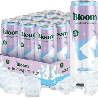 Bloom Nutrition Sparkling Energy Drink - Natural Caffeine, Zero Sugar, 180mg Caffeine - Antioxidant-Rich with Green Coffee Bean, Green Tea Extract, Prebiotics - Glacier Crush -...