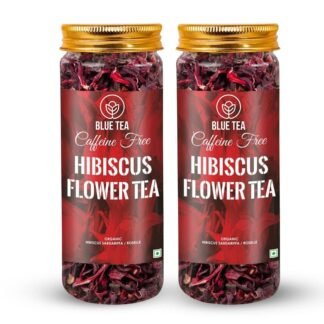 BLUE TEA - Hibiscus Tea - 1.76 Oz - Pack of 2 (100 Cups) Loose | SKIN GLOW ENHANCING TEA | Herbal Tea - Flower Based - Non-Bitter - Caffeine Free - Tangy Flavour - Vegan |...