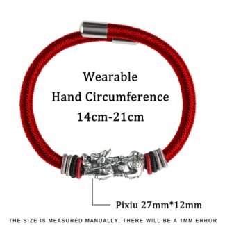 Bracelet Feng Shui Bracelet Pixiu/Pi Yao Sterling Silver Red String Bracelet Good Luck for Men Women Couple Amulet Bracelet Evil Talisman Prosperity Money Metaphysical Jewelry...