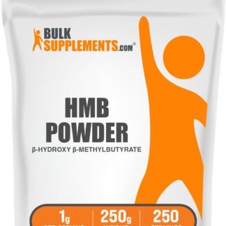 BulkSupplements.com HMB Powder - Beta-Hydroxy Beta-Methylbutyrate, Calcium HMB Supplement - Gluten Free - 1g per Serving, 250g (8.8 oz) (Pack of 1)