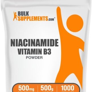 BulkSupplements.com Niacinamide Powder - Vitamin B3 Powder, Niacinamide Supplement, Niacinamide 500mg - B3 Vitamins for Skin, Gluten Free, 500mg per Serving, 500g (1.1 lbs)...