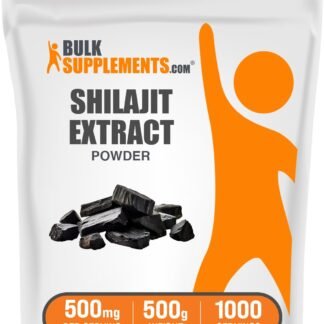 BulkSupplements.com Shilajit Extract Powder - Fulvic Acid Supplement, Shilajit Supplement - Gluten Free, 500mg per Serving of Shilajit Powder, 500g (1.1 lbs) (Pack of 1)