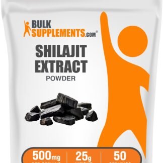 BulkSupplements.com Shilajit Extract Powder - Fulvic Acid Supplement, Shilajit Supplement - Gluten Free, 500mg per Serving of Shilajit Powder, 25g (0.88 oz) (Pack of 1)