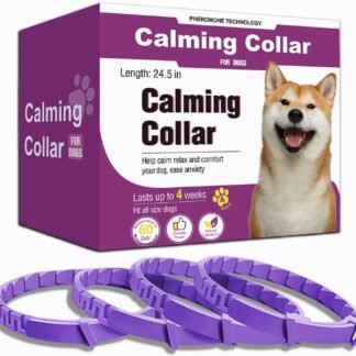 Calming Collar for Dogs 4 Packs, Dog Pheromone Calm Collars Relief Anxiety Stress Separation Lasts 60 Days, 25 Inches Size Flexible Adjustable for All Small Medium and Large Dog...