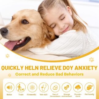 Calming Collar for Dogs 4-Pcs, Pheromone Collar for Dogs, Relief Anxiety Stress Separation, Lasts 60 Days,25 Inches Size Flexible Adjustable for All Small Medium and Large Dog Grey