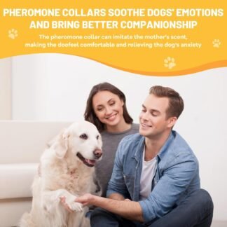 Calming Collar for Dogs 4-Pcs, Pheromone Collar for Dogs, Relief Anxiety Stress Separation, Lasts 60 Days,25 Inches Size Flexible Adjustable for All Small Medium and Large Dog Grey