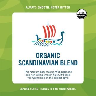 Cameron's Coffee Roasted Whole Bean Coffee, Organic Scandinavian Blend, 4 Pound