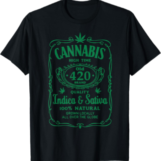 Cannabis High Time Old 420 Quality Indica Sativa Weed Tee T-Shirt - lunas-mystic-emporium.com Cannabis High Time Old 420 Quality Indica & Sativa Weed Tee T-Shirt