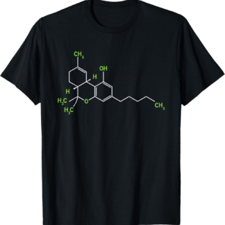 Cannabis Weed Pot Molecule THC Marijuana Stoner Gift T-Shirt