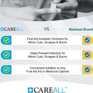 CareAll Triple Antibiotic Ointment (25 Pack), 0.9gr Foil Packet. First Aid Ointment That Prevents Infection in Minor Scrapes, Cuts, and Burns