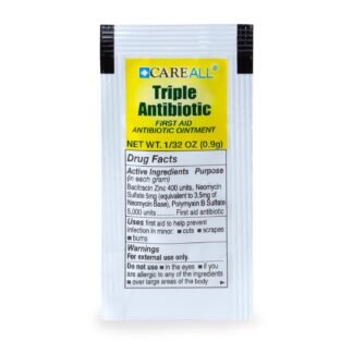 CareAll Triple Antibiotic Ointment (25 Pack), 0.9gr Foil Packet. First Aid Ointment That Prevents Infection in Minor Scrapes, Cuts, and Burns