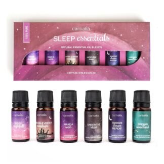 Carnatia Sleep Essentials Essential Oil Set – 100% Pure & Natural Aroma Blends for Deep Sleep, Stress Relief & Relaxation | Calming Oils for Diffusers, Pillows & Bedtime Routines