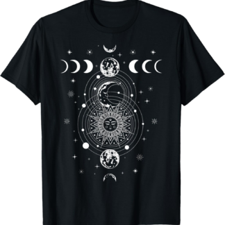 Celestial Moon Phase All Seeing Eye Crystals Stars Vintage T-Shirt