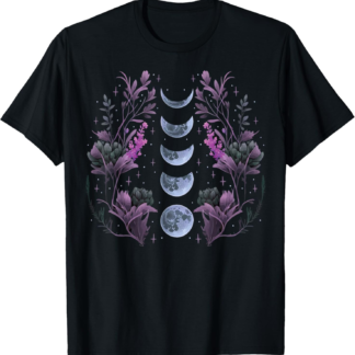 Celestial Moon Phase BOHO Wildflowers Zodiac Witchcore T-Shirt