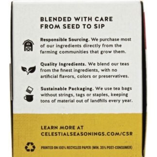 Celestial Seasonings Herbal Tea, Jammin' Lemon Ginger, 20 Count Box