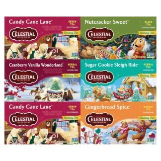 Celestial Seasonings Holiday Tea Sampler Herbal Variety Pack, Caffeine Free, 18 Tea Bags Box (Pack of 6)