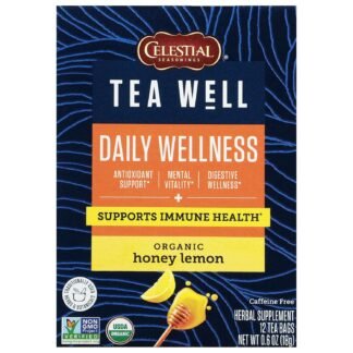 Celestial Seasonings TeaWell Herbal Tea, Daily Wellness, Organic Honey Lemon, 12 Count