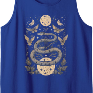 Celestial Wiccan Snake Moth Moon Phases Witch Pagan Retro Tank Top - lunas-mystic-emporium.com Celestial Wiccan Snake Moth Moon Phases Witch Pagan Retro Tank Top