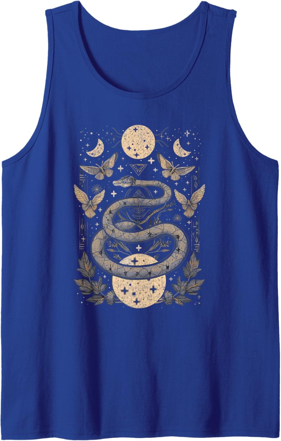 Celestial Wiccan Snake Moth Moon Phases Witch Pagan Retro Tank Top - lunas-mystic-emporium.com Celestial Wiccan Snake Moth Moon Phases Witch Pagan Retro Tank Top
