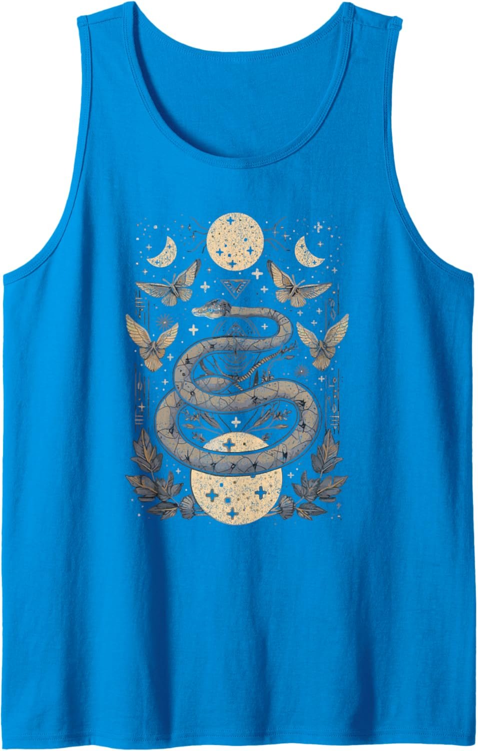 Celestial Wiccan Snake Moth Moon Phases Witch Pagan Retro Tank Top - lunas-mystic-emporium.com Celestial Wiccan Snake Moth Moon Phases Witch Pagan Retro Tank Top