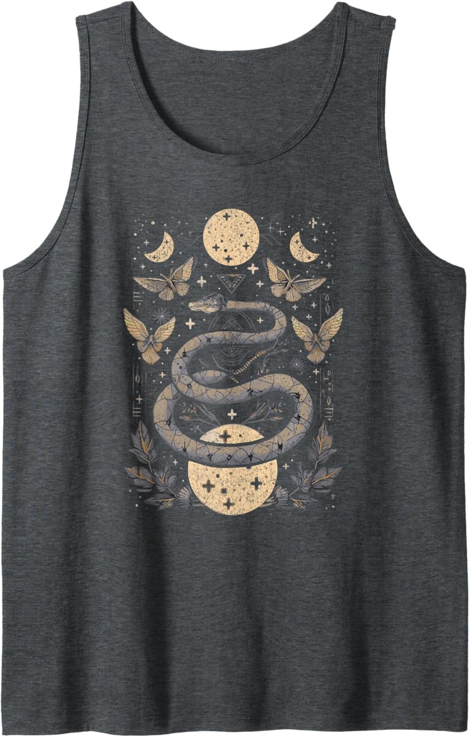 Celestial Wiccan Snake Moth Moon Phases Witch Pagan Retro Tank Top - lunas-mystic-emporium.com Celestial Wiccan Snake Moth Moon Phases Witch Pagan Retro Tank Top