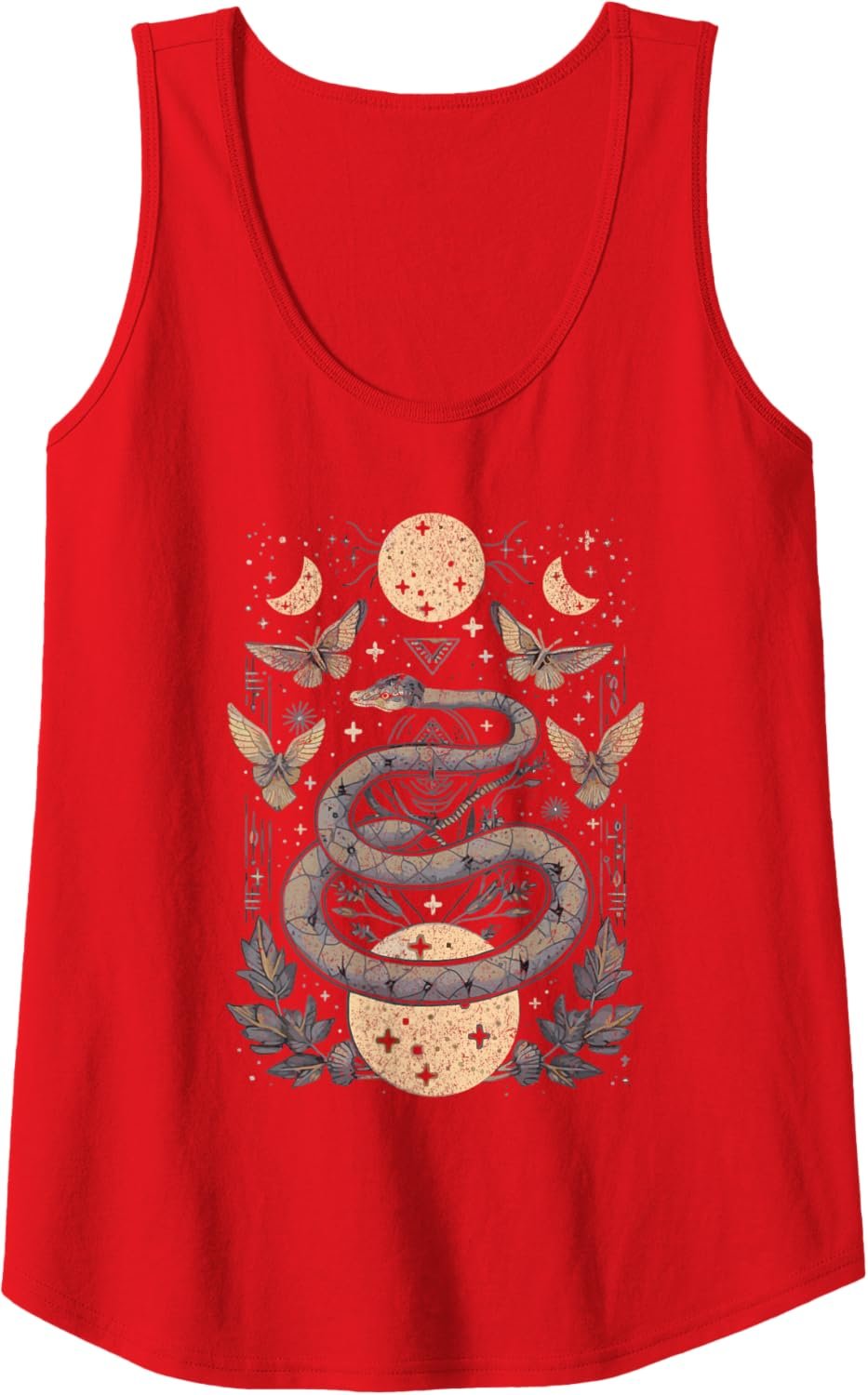Celestial Wiccan Snake Moth Moon Phases Witch Pagan Retro Tank Top - lunas-mystic-emporium.com Celestial Wiccan Snake Moth Moon Phases Witch Pagan Retro Tank Top