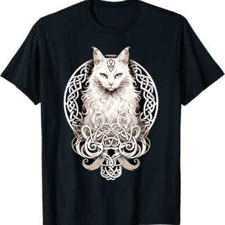 Celtic Cat Knots Wiccan Wicca Animal Pagan Witch Norse Men Women T-Shirt