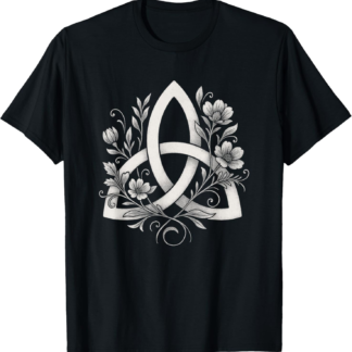 Celtic Knot Triquetra Druid Floral Flowers Pagan Symbol Art T-Shirt