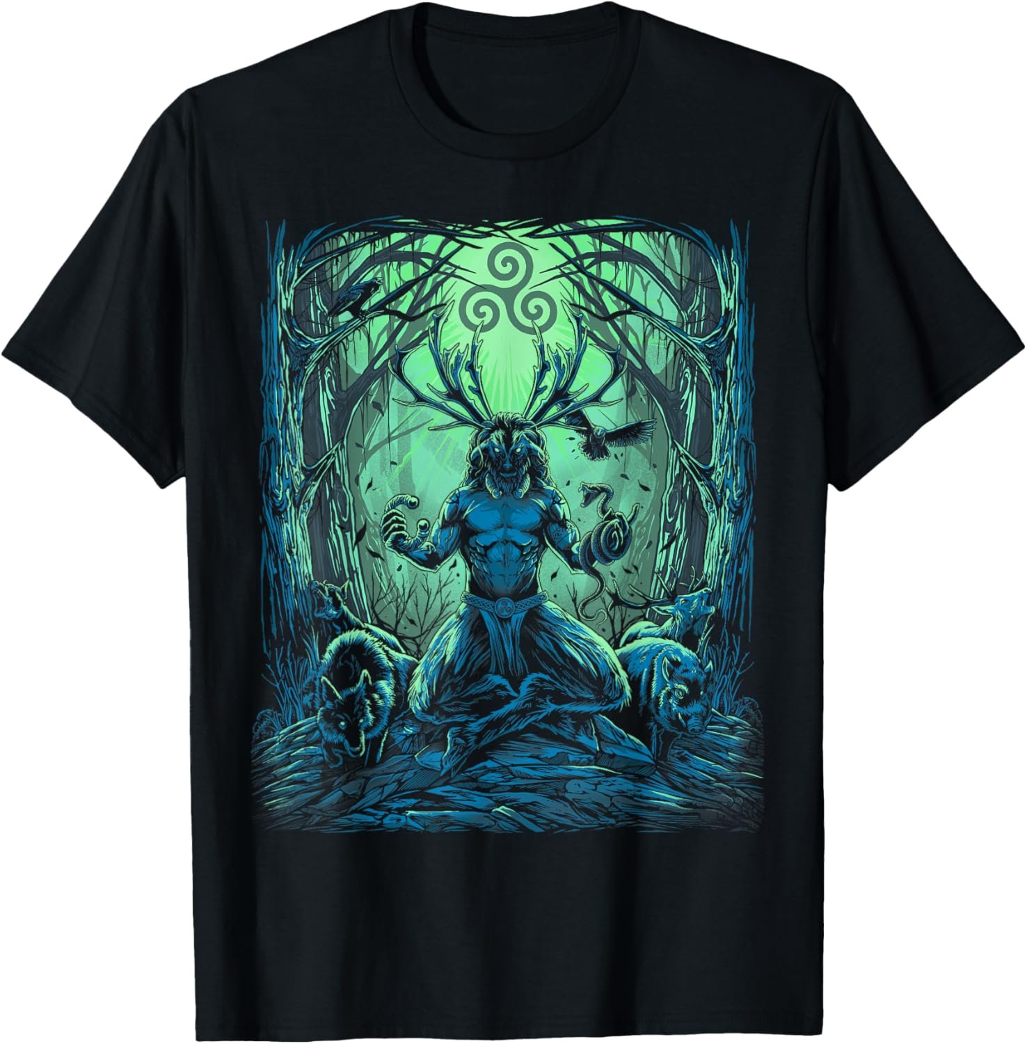 Cernunnos Irish Celtic Pagan Mythology Scottish Wicca God T-Shirt - lunas-mystic-emporium.com Cernunnos Irish Celtic Pagan Mythology Scottish Wicca God T-Shirt